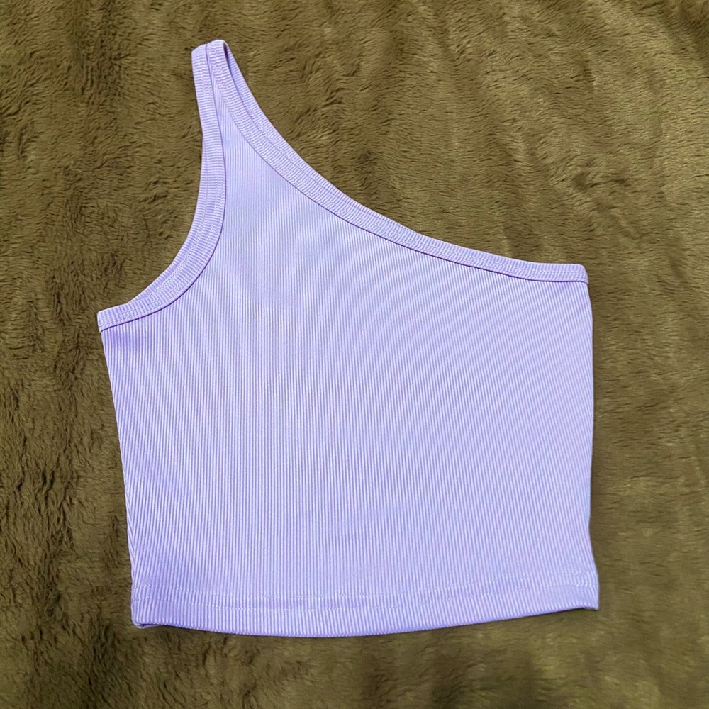 NWOT - Lilac / Lavender One Shoulder Ribbed Top